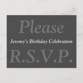 Respetable y elegante "Por favor R.S.V.P." Postal