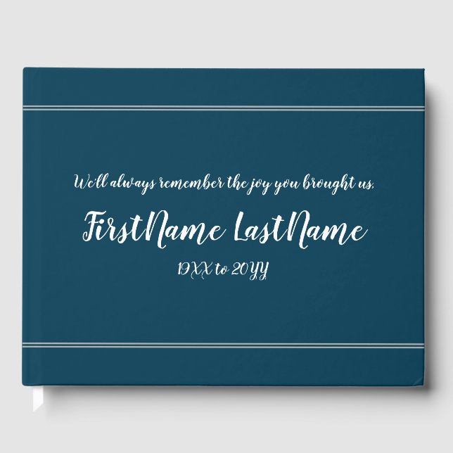 Respetable y sencillo libro de invitados funeral/c (Anverso)