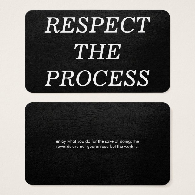 Respetar el proceso (Anverso y reverso)