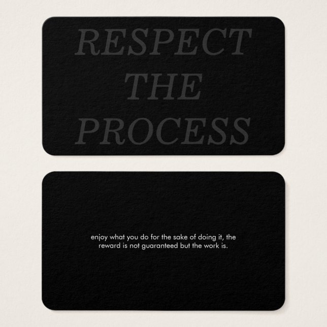 Respetar el proceso (Anverso y reverso)