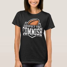 Respete el Commish: Camiseta del fútbol de la