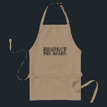 Respete el delantal de la barba para el beige de<br><div class="desc">Respete el delantal de la barba para los hombres. Idea divertida del regalo para el papá del cocinero,  la papá,  el abuelo,  el tío,  el marido,  el humor de hombres de la barba del hermano etc. Delantales del Bbq en amarillo beige y blanco con el texto negro.</div>