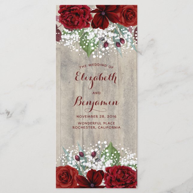 Respiración del bebé y flores de borgoña programas (Anverso)