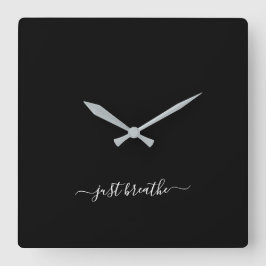 Respire un guión elegante negro yoga gran reloj