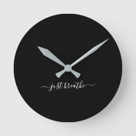 Respire un guión elegante negro yoga gran reloj