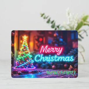 Resplandor de árbol de Navidad neón