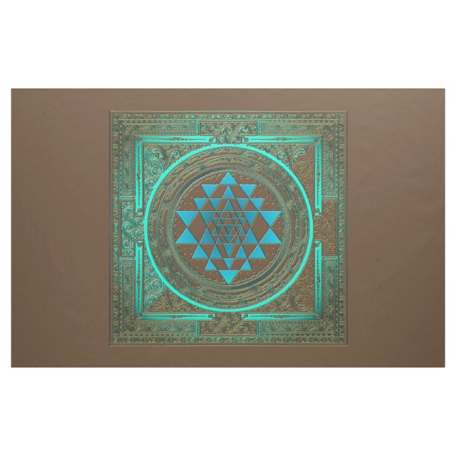 Resplandor del agua de Sri Yantra - tela (Yarda)