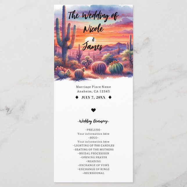 Resplandor del atardecer en el desierto Programa d (Anverso)