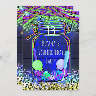 Resplandor del caramelo en las invitaciones