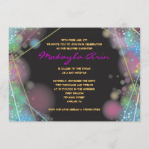 RESPLANDOR del laser en la invitación OSCURA de