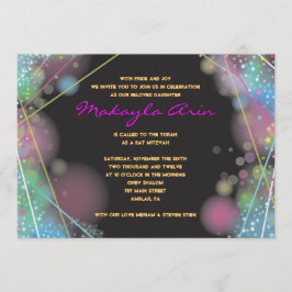 RESPLANDOR del laser en la invitación OSCURA de