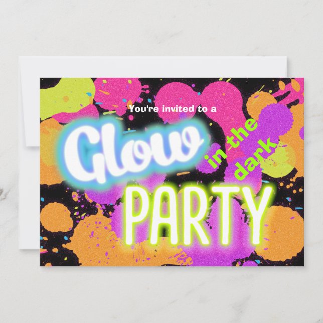 Resplandor en la invitación de la fiesta de bienve (Anverso)