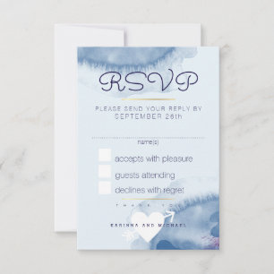 Responder a rsvp . boda de acuarela azul