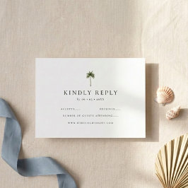 Responder Amablemente Boda Palma Tarjeta RSVP