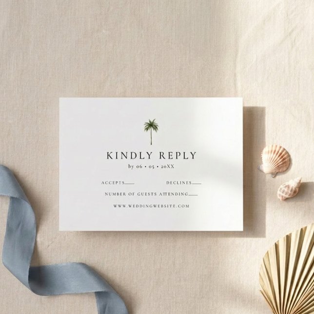 Responder Amablemente Boda Palma Tarjeta RSVP (Subido por el creador)