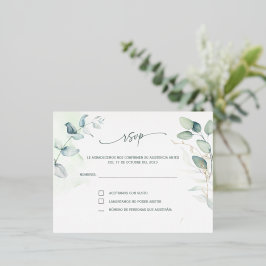 Responder en tarjeta postal de boda en español