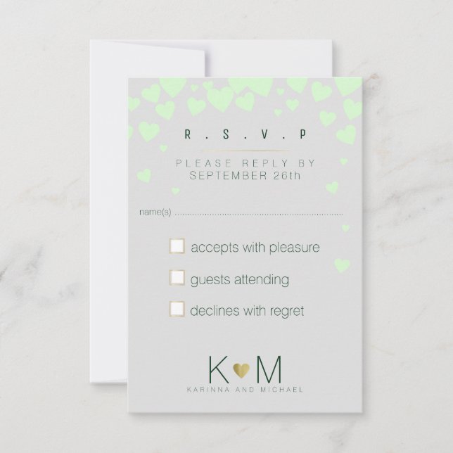 responder rsvp . boda de amor romántico (Anverso)