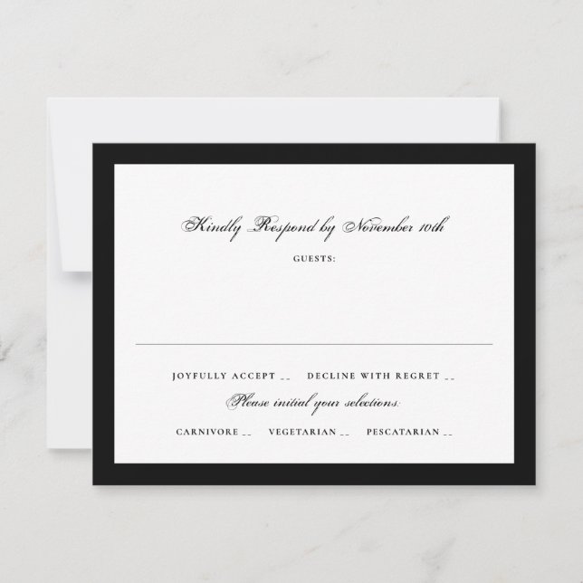Respuesta a Boda Formal en Blanco y Negro (Anverso)