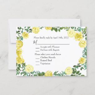 Respuesta a invitación floral de color amarillo cl