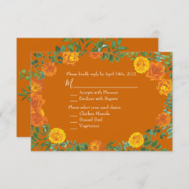 Respuesta a invitación Rosa de Peony de naranja y 