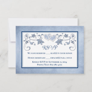 Respuesta a la boda   Azul real, azul polvoriento,