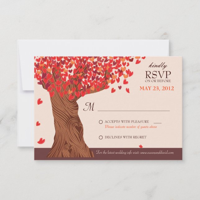 Respuesta a la boda de otoño con amor romántico ba (Anverso)