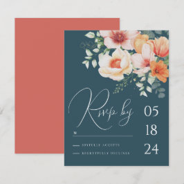 Respuesta a la Boda Floral Azul Turquesa Naranja D