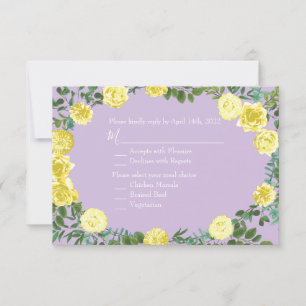 Respuesta a la invitación a Rosa amarillo claro y