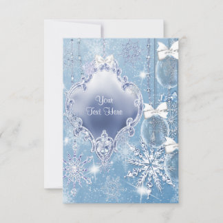 Respuesta a la Invitación Blue Snowflake Winter Wo