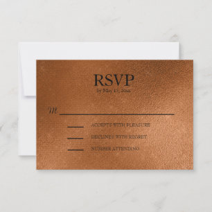 Respuesta a la invitación de boda de cobre elegant