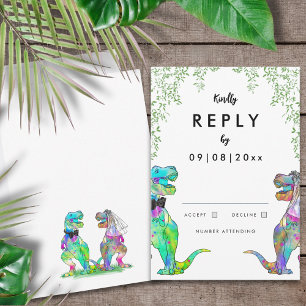 Respuesta a la Invitación de Boda de Dinosaurio