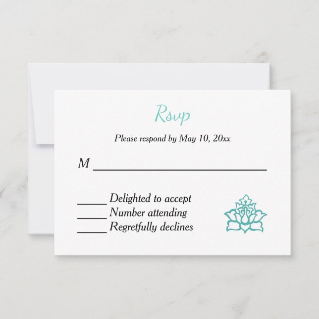 Respuesta a la invitación de boda hindú india (Anverso)