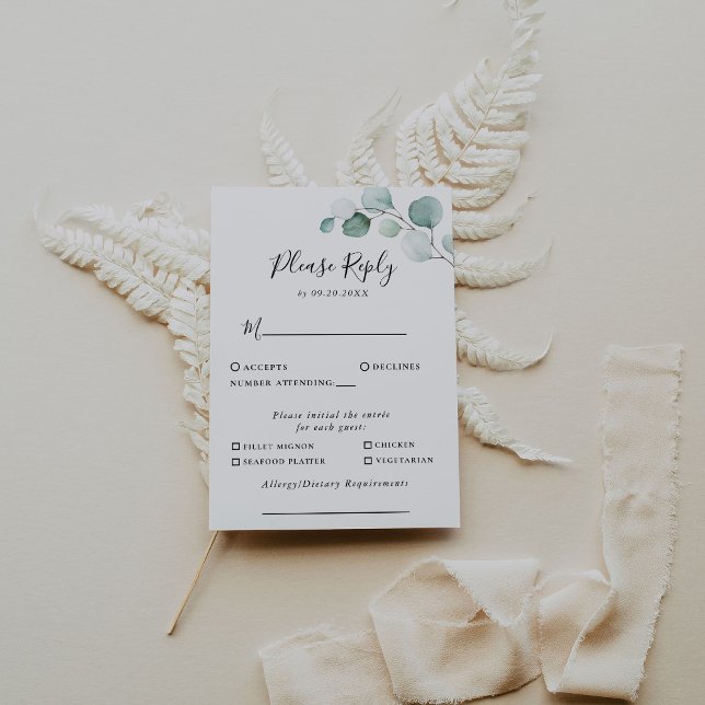 Respuesta al menú del Boda del eucalipto verde clá (Subido por el creador)