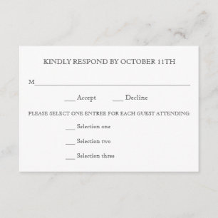 RESPUESTA AMABLE BODA RSVP 3 MENÚ OPCIONES DE RESP
