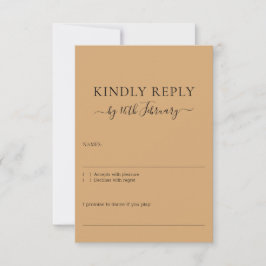 Respuesta amable firma de boda Burly Wood Sand