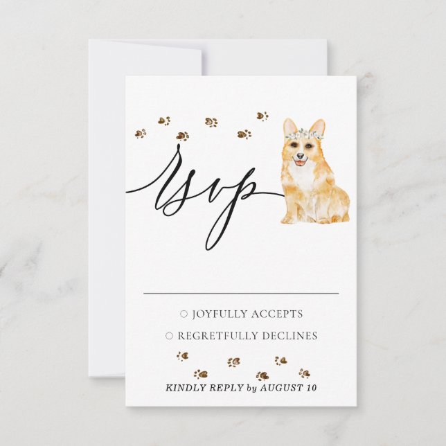 Respuesta boda Bienvenida Corgi Dog (Anverso)
