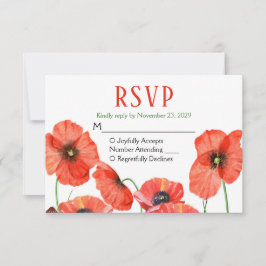 Respuesta Boda de Poppies Floral RSVP