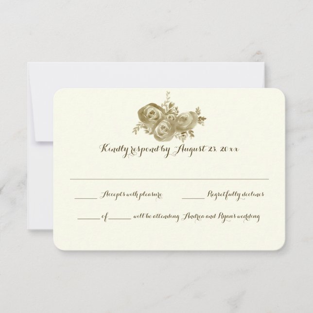 Respuesta Boda Floral Elegante Woodland (Anverso)