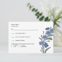 Respuesta Boda moderna de Floral Azul Periwinkle,