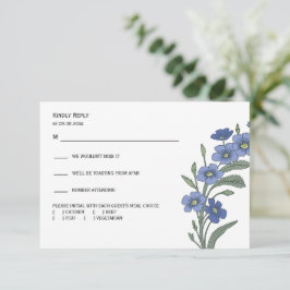 Respuesta Boda moderna de Floral Azul Periwinkle,