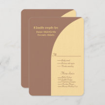 Respuesta boda Tarjeta plana Mocha Mousse Arched