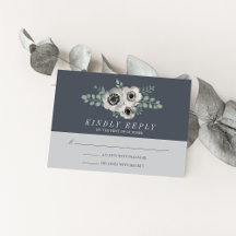 Respuesta de Anemone y Eucalyptus Wedding RSVP