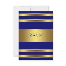 Respuesta de Azul Marino Dorado RSVP