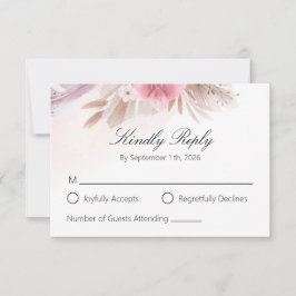 Respuesta de Boda Boho Chic de Rosa Romántica y Ch