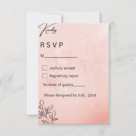 Respuesta de Boda Botánica de Durazno Minimalista