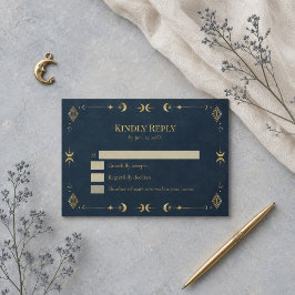 Respuesta de Boda Celestial Gótico Azul Medianoche