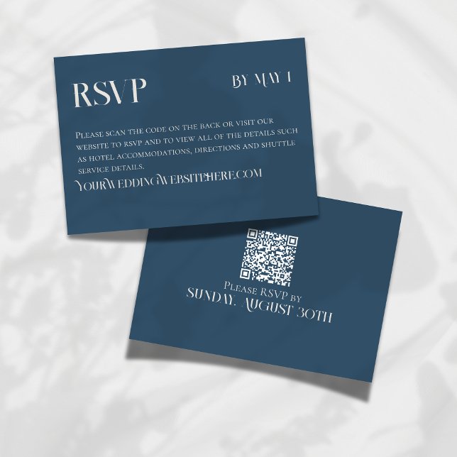 Respuesta de Boda Clásica de la Marina Moderna con (Make it easy for your guests to RSVP for your big day with this Modern Navy Classic Wedding RSVP!)