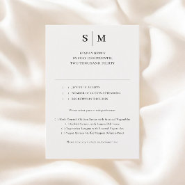 Respuesta de boda clásica Monogram Beige