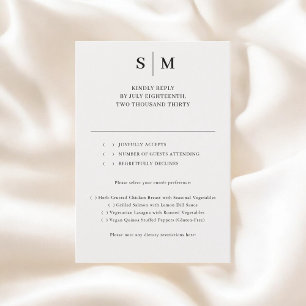 Respuesta de boda clásica Monogram Beige
