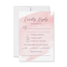 Respuesta de Boda con Acuarela Rosa Rubor